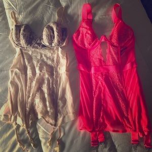 Two +1 Victorias Secret teddy lingerie garter lace